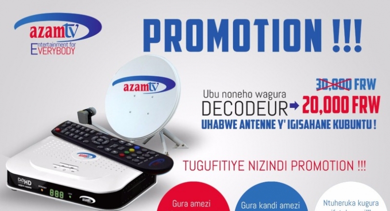 AZAM TV yagabanyije ibiciro bya Dekoderi itangiza na Promosiyo ku bagura ifatabuguzi