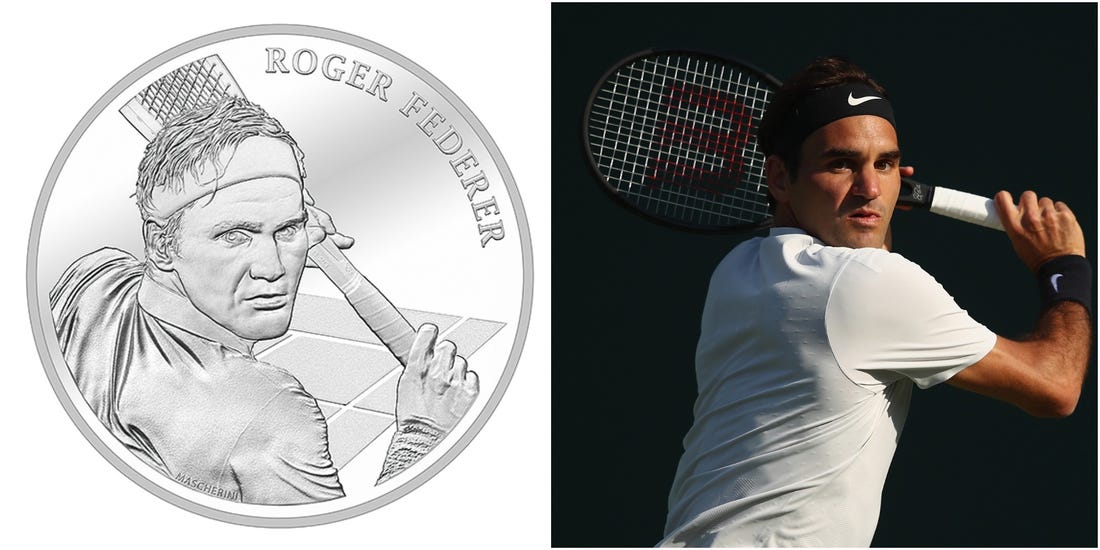 Ubusuwisi: Roger Federer yabaye umuntu wa mbere ugiye gushyirwa ku ifaranga kandi akiriho