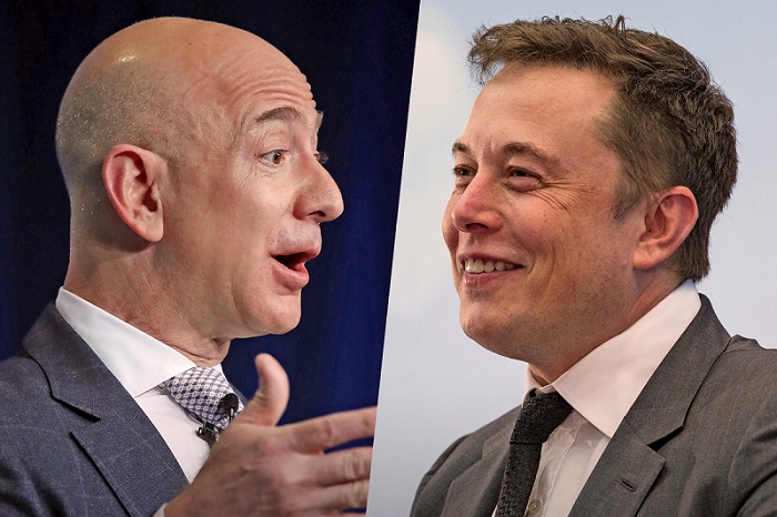 Abakire ba mbere ku Isi Jeff Bezos na Elon Musk bakoze amateka mu butunzi bw’Isi kuva yaremwa
