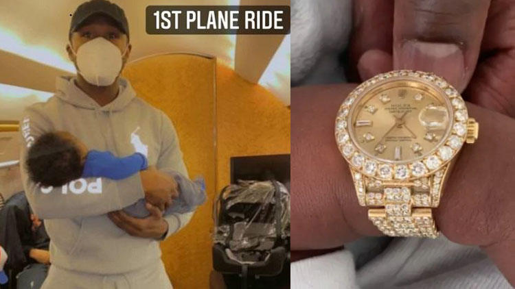 Floyd Mayweather yahaye umwuzukuru we umaze iminsi 5 isaha ya zahabu ifite agaciro ka Miliyoni 44 Frw