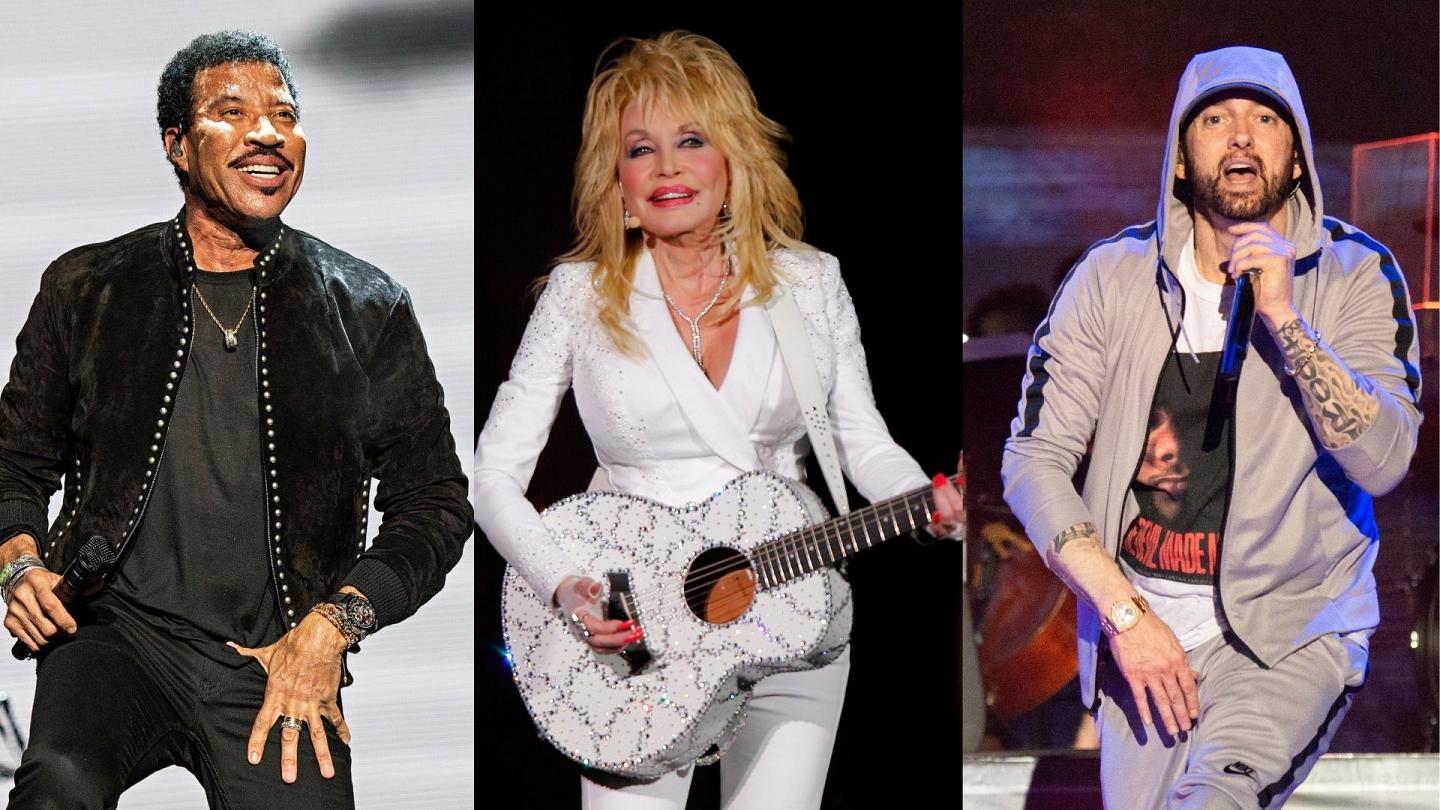 Eminem, Lionel Richie hamwe na Dolly Parton bagiye gushyirwa muri Rock & Roll Hall Of Fame 2022