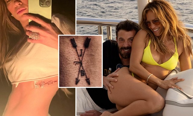 Jennifer Lopez na Ben Affleck bizihije Saint Valentin bashyirishaho 'Tattoo' y’urukundo rudashira