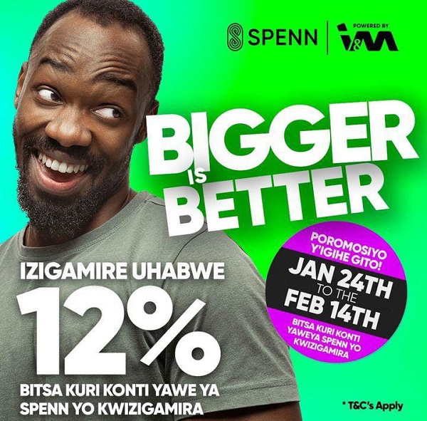 Poromosiyo! Abizigamira bakoresheje SPENN bashyiriweho inyongera  ya 12% 