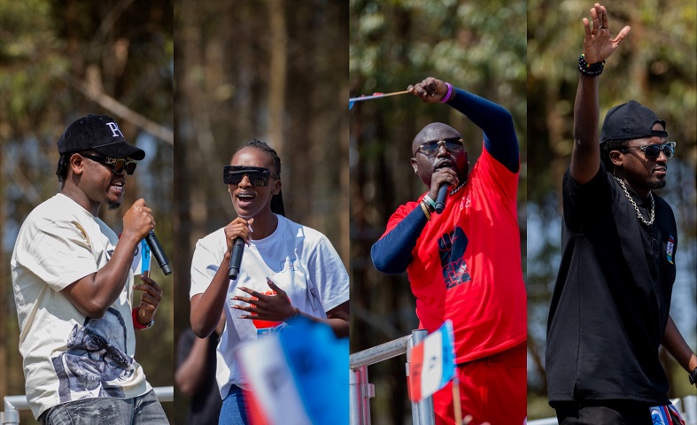 Riderman, Bwiza na Dr Claude mu basusurukije ibihumbi by’abaturage basanganiye Paul Kagame i Nyamasheke