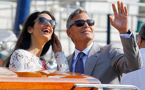 Ubukwe bw'umukinnyi wa filime George Clooney bwahuruje imbaga y'abantu-AMAFOTO